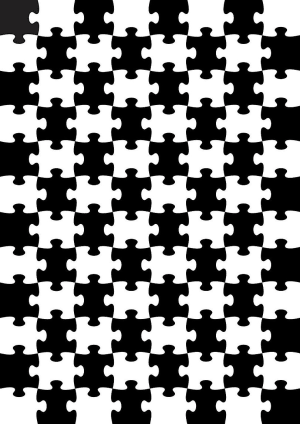 Puzzle In Puzzle Mini Puzzle - Black & White Monochromatic By Tomax Puzzles