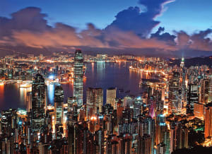 Hong Kong Night Scene Asia By Tomax Puzzles