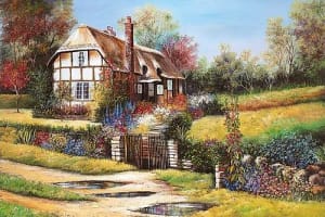 Garden Scene Cabin & Cottage By Tomax Puzzles