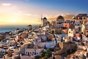 Oia Village in Santorini Island Sunrise & Sunset By Tomax Puzzles