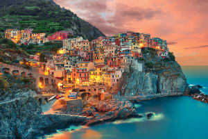 Manarola Cinque, Italy Sunrise & Sunset By Tomax Puzzles