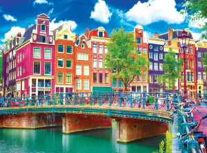 Colorful Waterfront Buildings, Amsterdam Amsterdam By Kodak