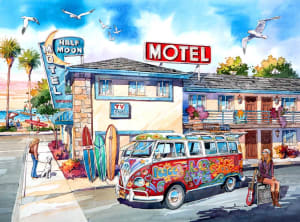 Half Moon Motel California Nostalgic & Retro By RoseArt