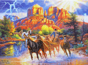 Mountain Horses Nature By RoseArt