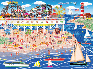 Oceanbay Carnival Pier Beach & Ocean By RoseArt