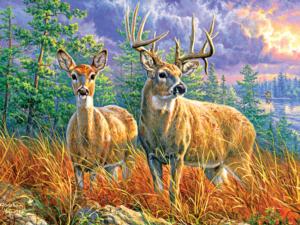 Northern Whitetails Forest Jigsaw Puzzle By RoseArt