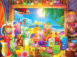 Tiki Bar Paradise Beach & Ocean By RoseArt