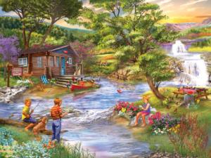Fly Fishing 9 Piece Jigsaw Puzzle by Scramble Squares