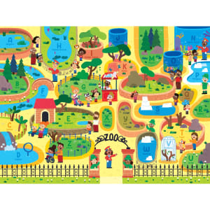 Floor Puzzle 24Pc With 26 Figures-Alphabet Zoo Adventure People By RoseArt