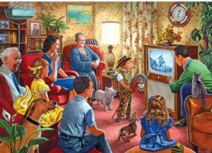 Family Night Television Around the House Jigsaw Puzzle By RoseArt