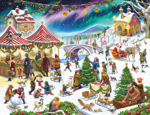 Christmas Village Fair Cabin & Cottage By All Jigsaw Puzzles