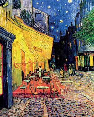 Café Terrace at Night Contemporary & Modern Art By Victory Wooden Puzzles, LTD