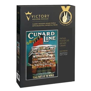 Vintage Poster - Life Aboard Cunard Boat By Victory Wooden Puzzles, LTD