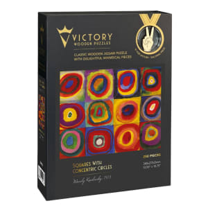 Squares With Concentric Circles (Colour Study) Contemporary & Modern Art By Victory Wooden Puzzles, LTD