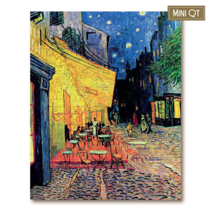 Caf&eacute; Terrace at Night - Mini Quarter Tin Contemporary & Modern Art By Victory Wooden Puzzles, LTD