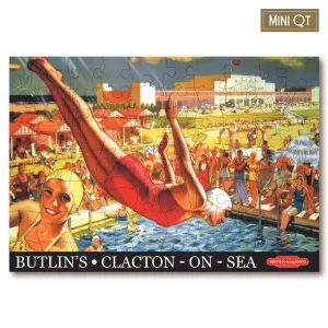 Vintage Poster - Butlins - Mini Quarter Tin London & United Kingdom By Victory Wooden Puzzles, LTD