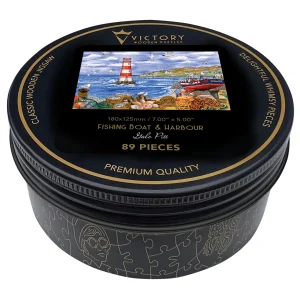 Fishing Boat & Harbour MINI QT Lighthouse By Victory Wooden Puzzles, LTD