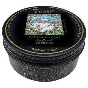 Snow Scene with Robins MINI QT Winter By Victory Wooden Puzzles, LTD