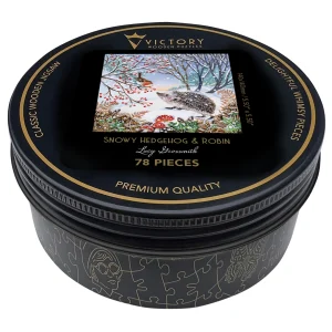 Snowy Hedgehog & Robin MINI QT Winter By Victory Wooden Puzzles, LTD