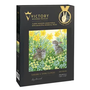 Sunshine & Spring Flowers Bunny By Victory Wooden Puzzles, LTD