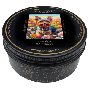 Springtime Yorkie MINI QT Spring By Victory Wooden Puzzles, LTD