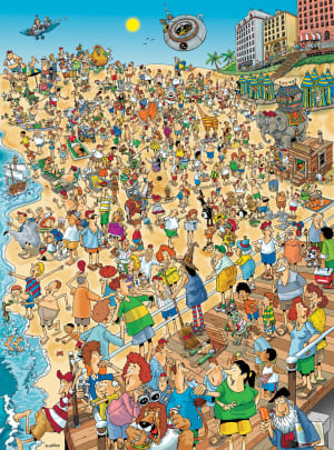 Day at the Beach - Len Epstein Beach & Ocean By All Jigsaw Puzzles