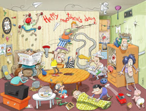 Chaos on Mother's Day Mother's Day By All Jigsaw Puzzles