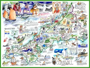 Map of Cornwall London & United Kingdom By All Jigsaw Puzzles