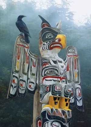 Totem Pole in the Mist Native American By Cobble Hill