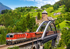 Train on the Bridge Landscape By Castorland