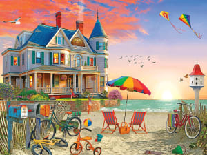 Victorian Beach House Sunrise & Sunset By RoseArt