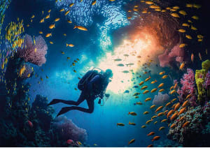 Scuba Diver Fish By Trefl