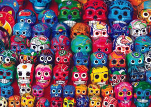 Trefl Red (2) 500 Piece Puzzles - American Tour Day of the Dead By Trefl