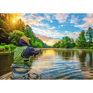 Nature Fisherman at Sunrise Fishing By Trefl