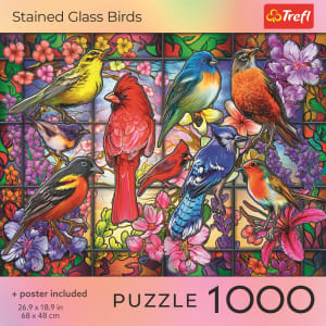 Trefl Red Stained Glass Birds  Birds By Trefl