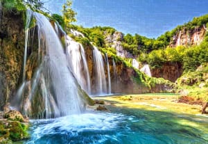Land of the Falling Lakes Waterfall By Castorland