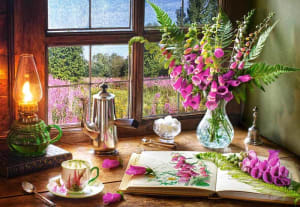 Still Life with Violet Snapdragons Around the House By Castorland