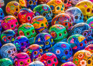 Colorful Skulls Cultural Art By Enjoy