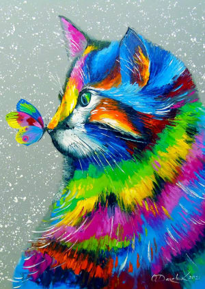 Bright Cat and Butterfly Cats By Enjoy