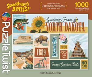 North Dakota Greetings - Something's Amiss! Travel By PuzzleTwist