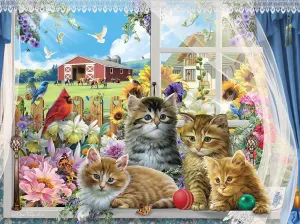 Kittens in the Window Around the House By SunsOut