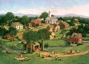 Picnic by the Bridge Landscape By Cobble Hill