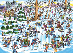 DoodleTown: Hockey Town Sports By Cobble Hill