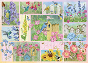 Garden Birds in Summer Collage By Cobble Hill