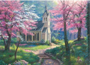 Cherry Blossom Chapel Landscape By Cobble Hill