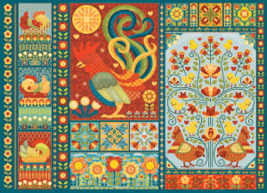 Scandi Chicken Quilt Flower & Garden By Cobble Hill