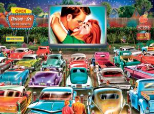 Back To The Past - Drive In Date Night Nostalgic & Retro Jigsaw Puzzle By RoseArt