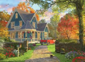 The Blue Country House Nostalgic & Retro Jigsaw Puzzle By Eurographics