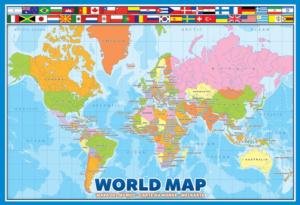 World Map Maps & Geography Children's Puzzles By Eurographics