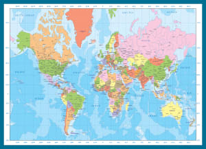 World Map Maps & Geography By Eurographics